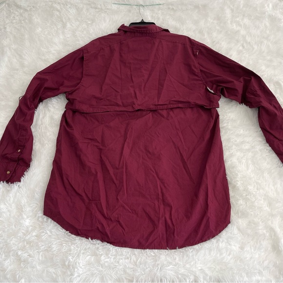 Rock Point Fishing Shirt Men’s 2XL Burgundy 100% Cotton - Picture 3 of 6